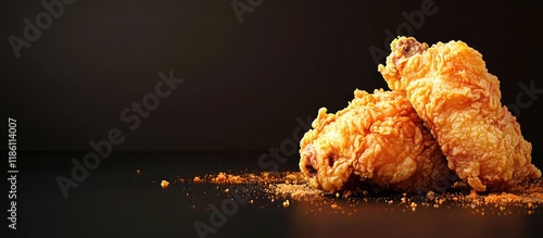 Frozen deep fried chicken. ...
