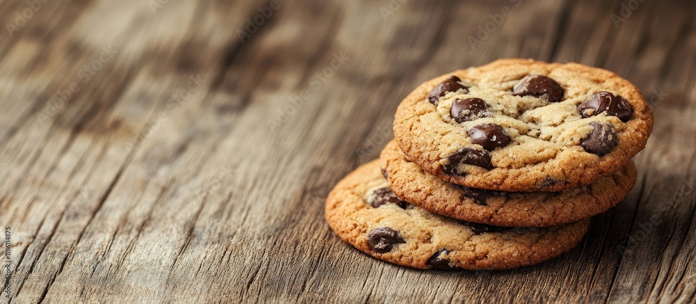 Tasty cookies on a wooden backdrop. with copy space image. Place for adding text or design Tasty cookies on a wooden backdrop. with copy space image. Place for adding text or design