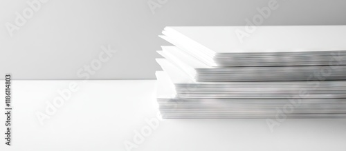 Stack of white paper on a w...