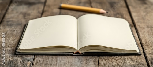 Open notebook with a blank ...