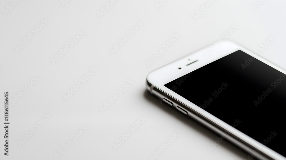 Sleek and Modern Smartphone: Close-Up of a White Mobile Device with Minimalist Design and Touchscreen, Reflecting the Connectivity of Contemporary Technology Sleek and Modern Smartphone: Close-Up of a White Mobile Device with Minimalist Design and Touchscreen, Reflecting the Connectivity of Contemporary Technology