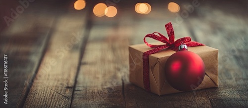 Red Christmas ornament and ...