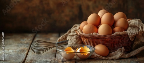 Selective focus on eggs on ...