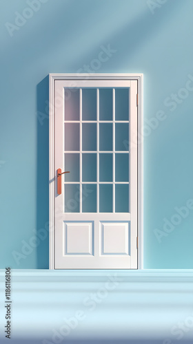 Elegant white door modern interior architectural visual bright environment front view entry concept for inviting spaces