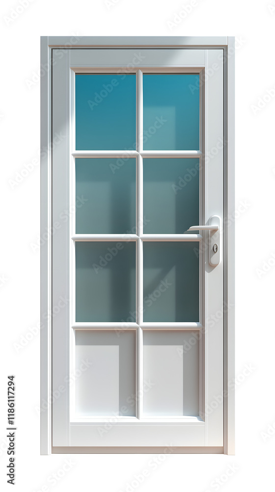 Fototapeta premium Elegant glass door design modern home entrance architectural visual bright environment straight view contemporary style