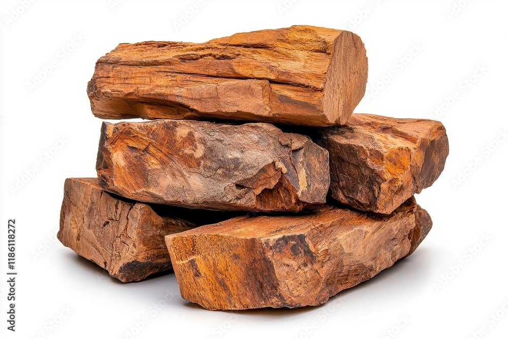 A photostock of stacked wooden logs with rough textures, isolated on a clean white background, earthy and natural, High Quality A photostock of stacked wooden logs with rough textures, isolated on a clean white background, earthy and natural, High Quality