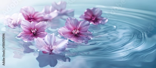 Water ripples with flowers ...