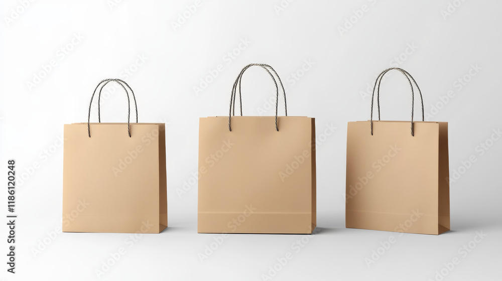 White and black paper bag and handle vector mockup. Shopping package mock up to carry food front view icon merchandising design collection. 3d retail reusable branding merchandise illustration White and black paper bag and handle vector mockup. Shopping package mock up to carry food front view icon merchandising design collection. 3d retail reusable branding merchandise illustration