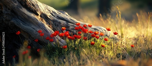 A cluster of red buttercups...