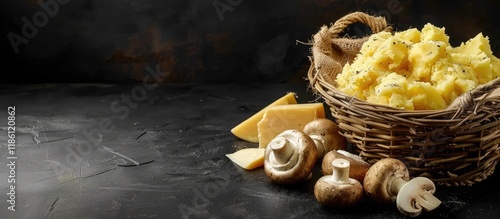 Baskets containing mashed p...