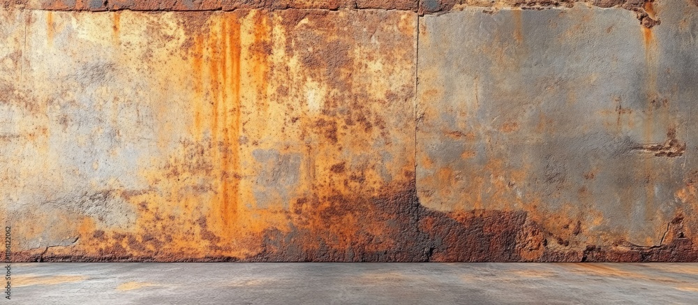 rusty steel on concrete surface. with copy space image. Place for adding text or design rusty steel on concrete surface. with copy space image. Place for adding text or design