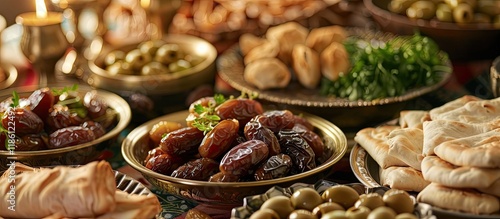 Traditional iftar spread fe...
