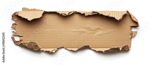 Torn cardboard piece used a...