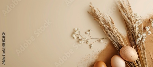 Brown dried pampas grass an...