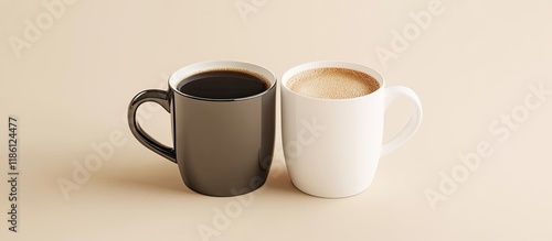 Angled view of two coffee m...