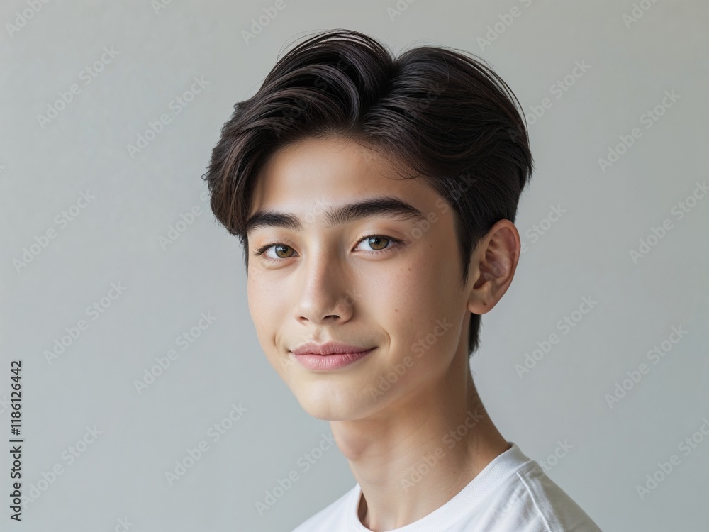 an asian teenage boy, portrait photo, clean background an asian teenage boy, portrait photo, clean background