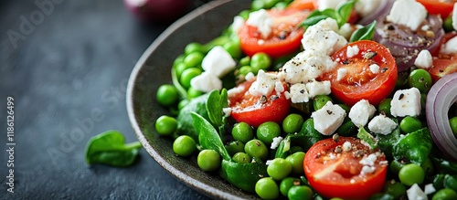 Healthy dish featuring gree...
