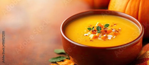 Delicious pumpkin cream sou...