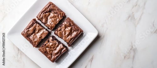 homemade almond brownie on ...