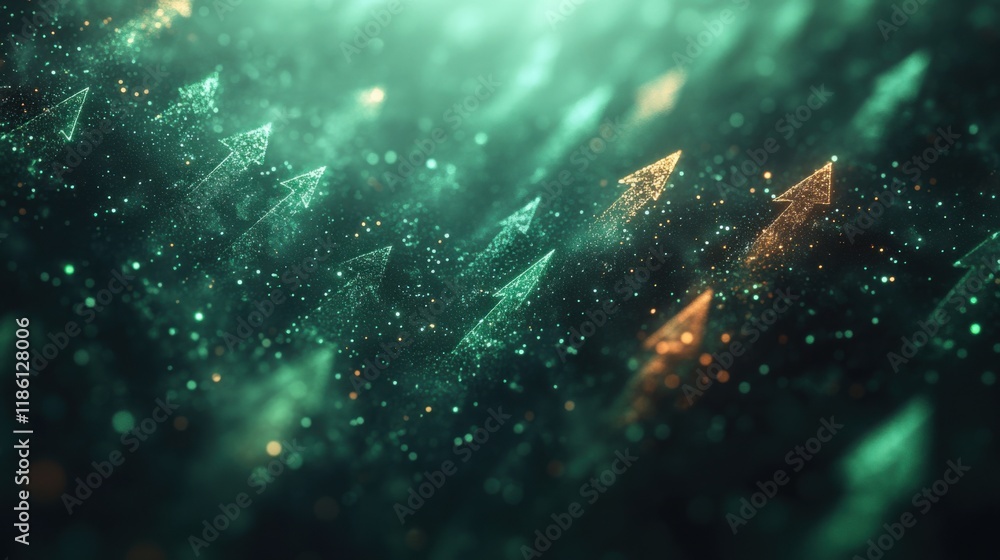 Obraz premium Abstract glowing arrows represent growth and success.