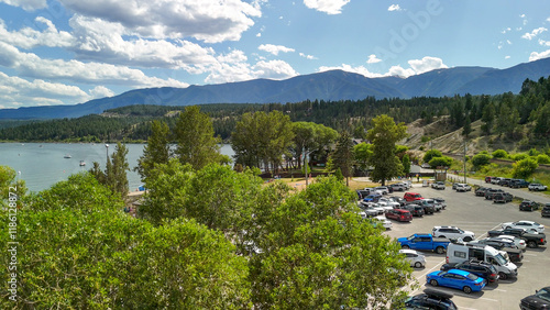 Photos Aerial view of Invermere town along the lake, British Columbia - Canada
