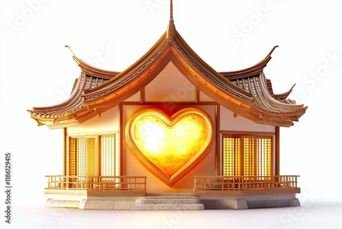 Golden Heart Shaped House Asian Style Architecture photo