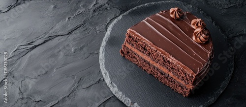 Slice of chocolate cake pre...