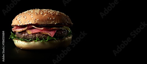 Hamburger featuring beef an...