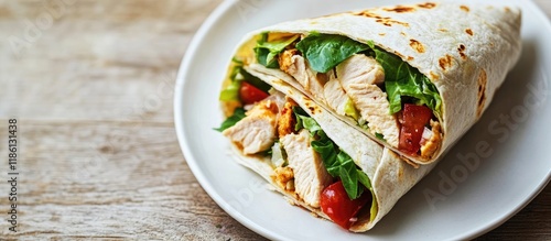 A healthy chicken salad wra...