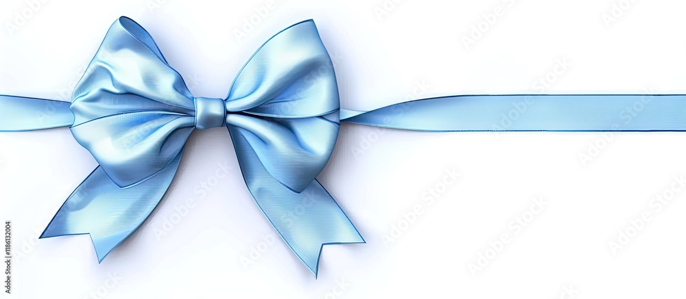 Lovely blue bow on a white background. with copy space image. Place for adding text or design Lovely blue bow on a white background. with copy space image. Place for adding text or design