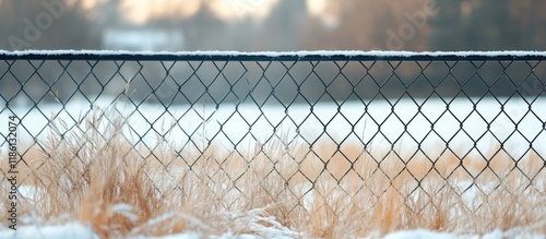 Black chain link fence topp...