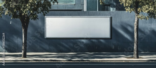 Large empty billboard on a street wall banners allowing space for your own text. with copy space image. Place for adding text or design