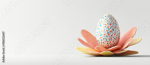 An egg featuring a pattern ...