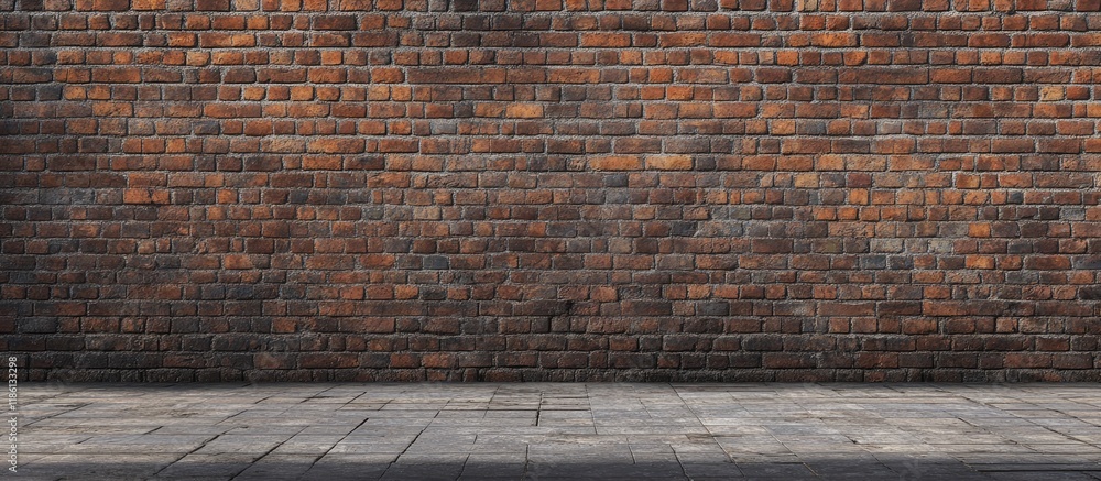 Fototapeta premium Recently built brick wall Wall construction of the house. with copy space image. Place for adding text or design