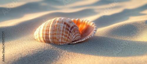 Seashell on the sand. with ...