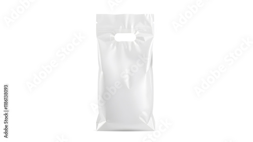 Realistic plastic bag with handle mockup. Vector illustration isolated on white background. Ready and simple to use for your design.