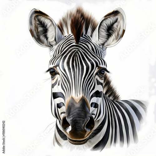 zebra isolated on white illustration 