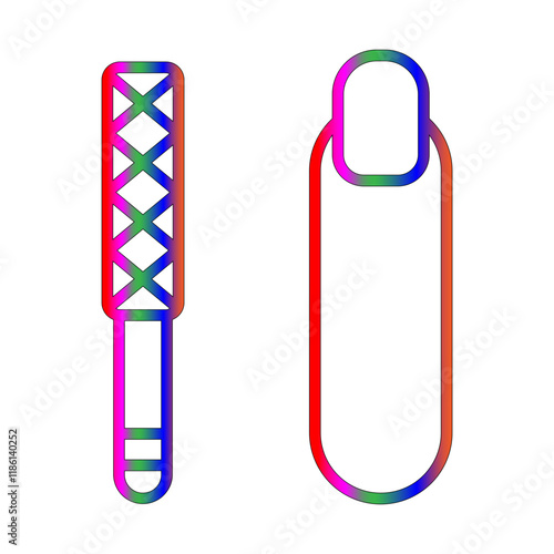 Nail file icon line gradient