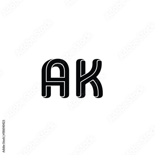 Modern AK text-based logo designed for various businesses crafted in a clean professional vector format ensuring adaptability and a sleek contemporary style.

