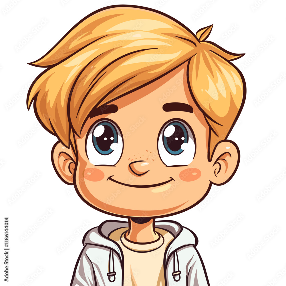 Cute boy character cartoon isolated on white background. Vector illustration Cute boy character cartoon isolated on white background. Vector illustration