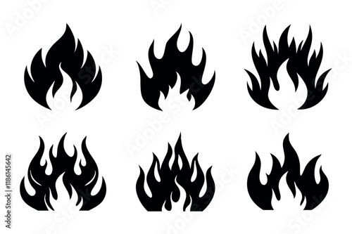set of fire icons