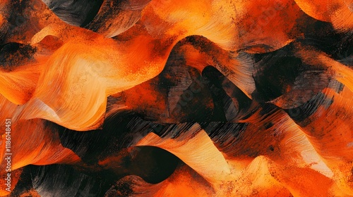 abstract orange waves background in the style photo