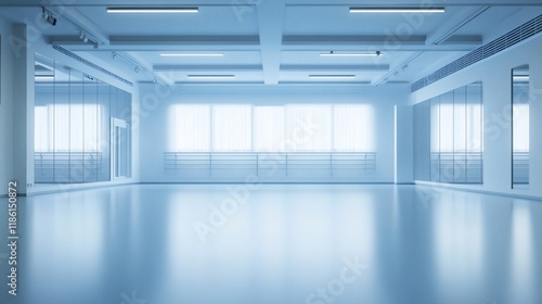 Wallpaper Mural Bright, spacious, empty dance studio with mirrors and large windows. Torontodigital.ca