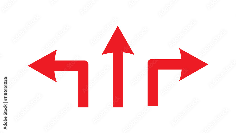 red curve arrow on white red curve arrow on white
