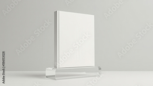 Wallpaper Mural Book Mockup on Transparent Acrylic Stand, Gradient Background Torontodigital.ca