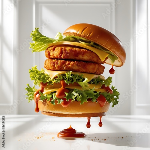 Delicious burger image burgur fast food junk food photo