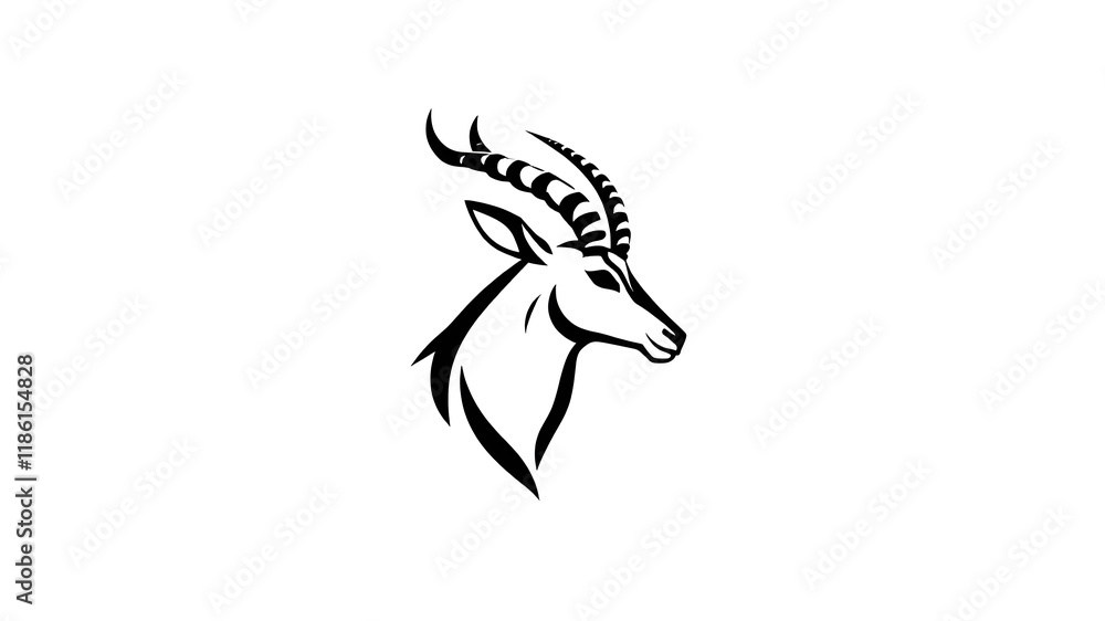 Naklejka premium Stylized gazelle icon on white background. Generative AI