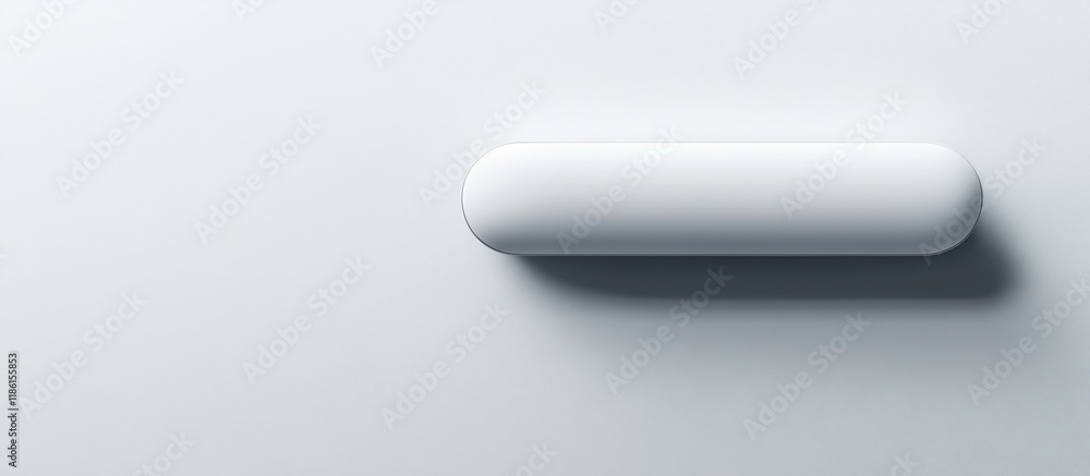 White capsule-shaped object on a white background. White capsule-shaped object on a white background.