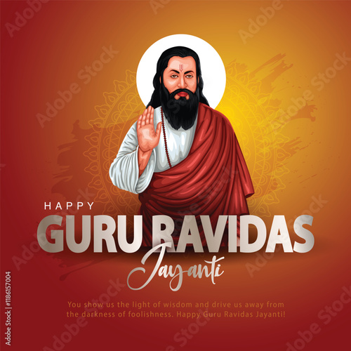 happy Ravidas Jayanti festival greeting card design. abstract vector illustration.