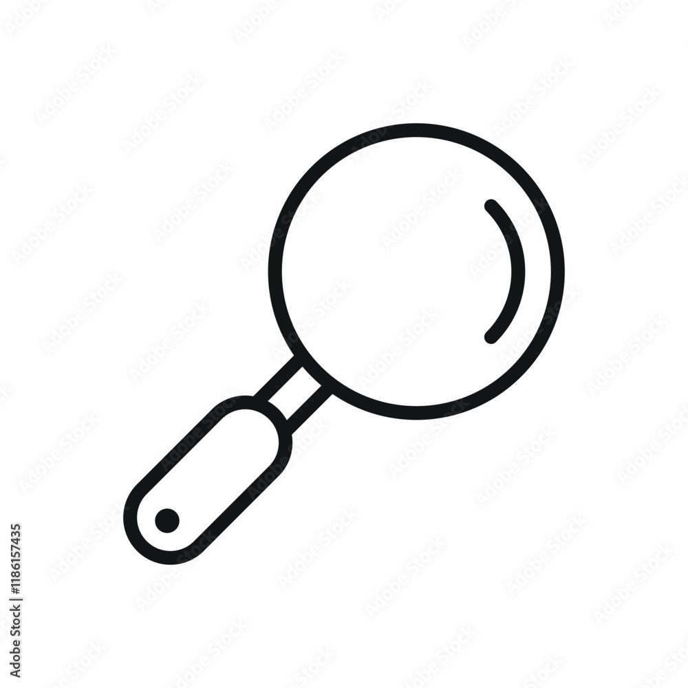 Magnifying glass icon featuring a modern and minimalist style, ideal for adding clarity to research, investigation, or educational-themed projects Magnifying glass icon featuring a modern and minimalist style, ideal for adding clarity to research, investigation, or educational-themed projects